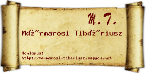 Mármarosi Tibériusz névjegykártya